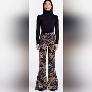 Smythe Floral Jacquard Flare Pants - Tapestry Multicolor. 00/24